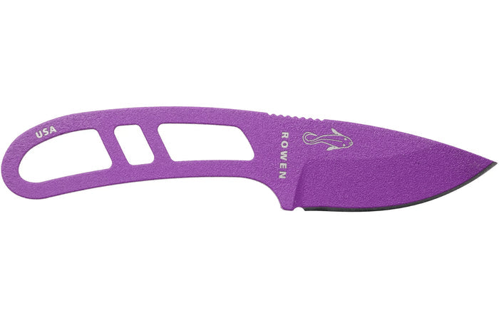 Couteau de cou Esee Candiru CAN-PURP-E lame acier carbone 5,1cm manche ajouré acier violet + étui