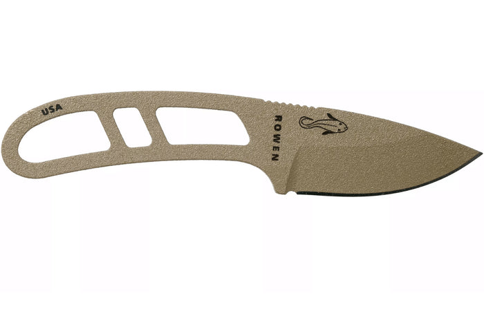 Couteau de cou Esee Candiru Dark Earth CAN-DE lame acier carbone 5,1cm manche ajouré en acier + étui