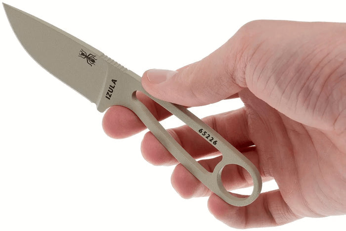 Couteau de cou Esee Izula Desert Tan IZULA-DT lame acier carbone 6,7cm manche en acier + étui