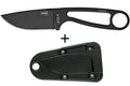 Couteau de cou Esee Izula IZULA-B lame acier carbone 6,2cm manche ajouré acier noir + étui