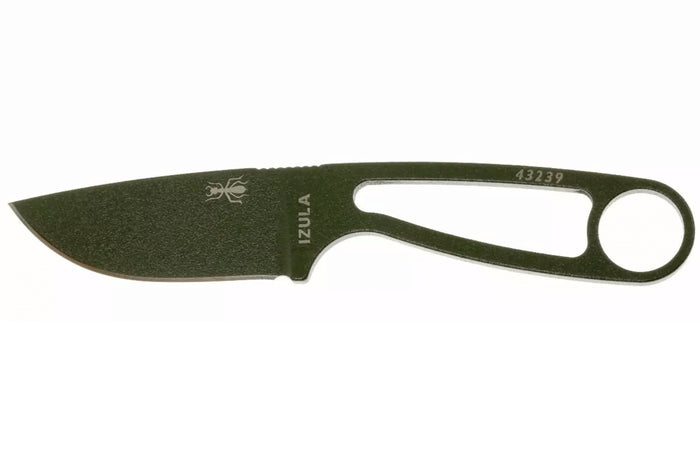 Couteau de cou Esee Izula IZULA-OD lame acier carbone 6,2cm manche ajouré acier vert olive + étui