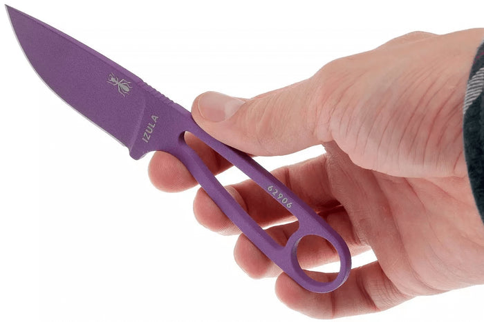 Couteau de cou Esee Izula IZULA-PURP-BLK lame acier carbone 6,2cm manche troué acier + étui noir