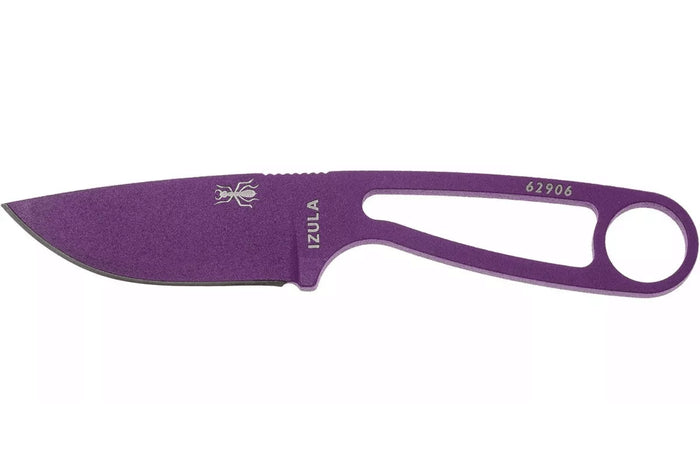 Couteau de cou Esee Izula IZULA-PURP-BLK lame acier carbone 6,2cm manche troué acier + étui noir