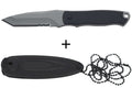 Couteau de cou Herbertz 103407 lame tanto 7cm manche polymère noir + étui