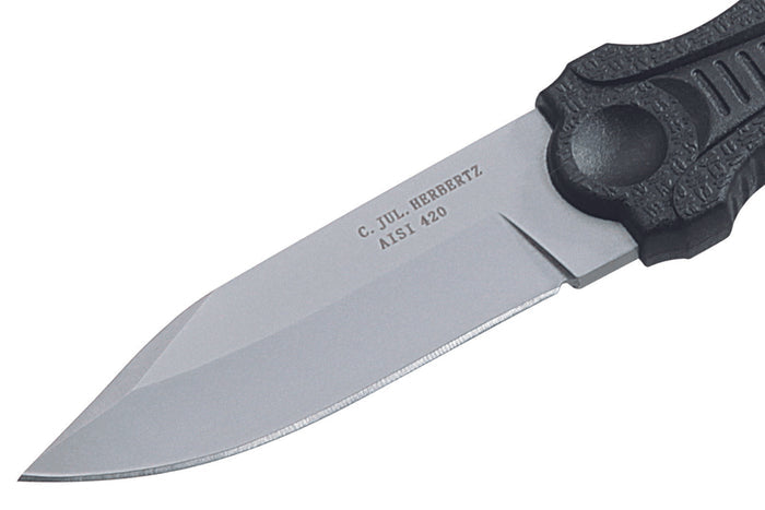Couteau de cou Herbertz 108307 lame en inox 7cm manche en polymère noir avec étui