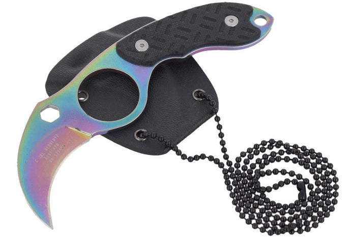Couteau de cou karambit Herbertz 572904 lame 4cm manche G10 noir + étui