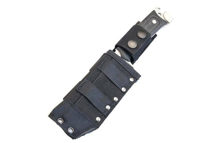 Couteau de survie Wildsteer Kodiak KOD01 lame 13cm manche micarta noir + étui en nylon