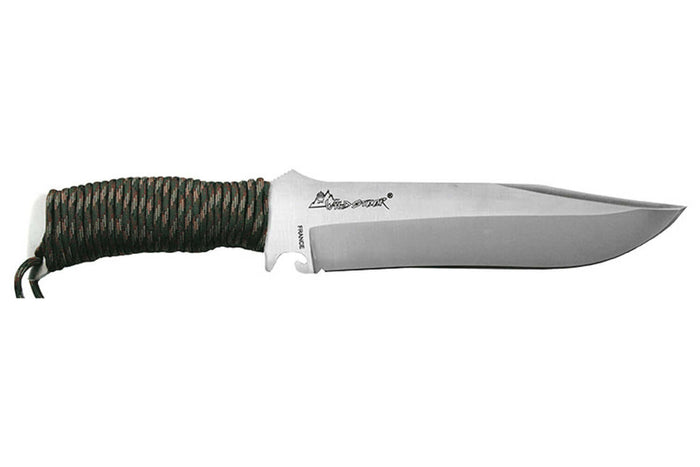 Couteau de survie Wildsteer TX Bowie TXB0116 lame Bowie 18,7cm manche Paracorde Woodland Camo + étui en nylon