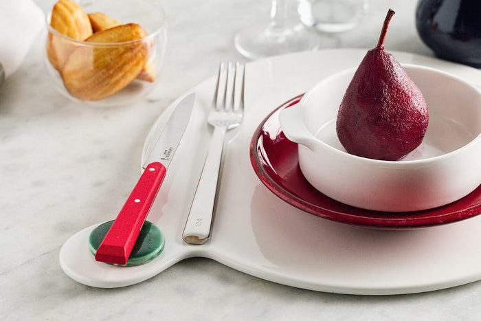 Couteau de table Opinel Bon Appétit Bois n°125 lame 11cm en inox manche en charme rouge