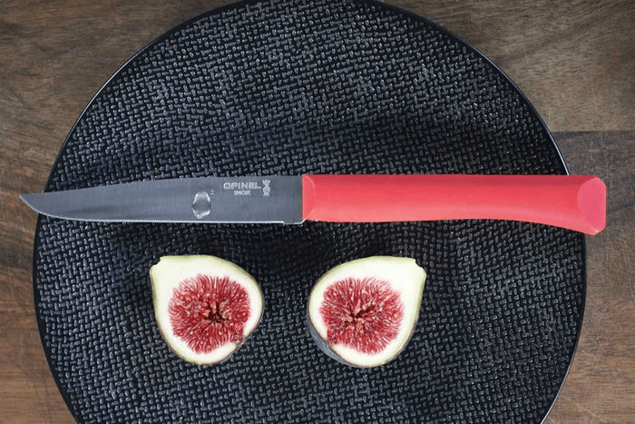 Couteau de table Opinel Bon Appétit + lame 11cm en inox manche en polymère rouge