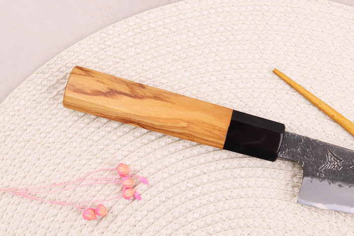 Couteau d'office 10cm japonais artisanal Hinoura Mutsumi Ajikataya Black Nashiji