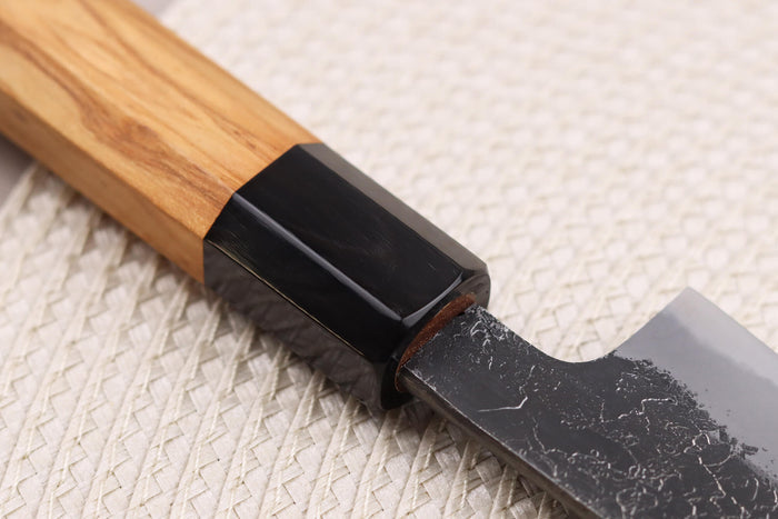 Couteau d'office 10cm japonais artisanal Hinoura Mutsumi Ajikataya Black Nashiji