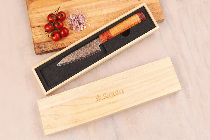 Couteau d'office 11cm Sayuto Érable Damas 12Cr