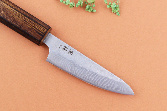 Couteau d'office 8cm japonais artisanal Yuzo Enju Damas 440C
