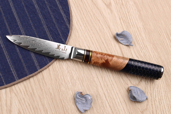 Couteau d'office 8cm Kutoyama damas nid d'abeille