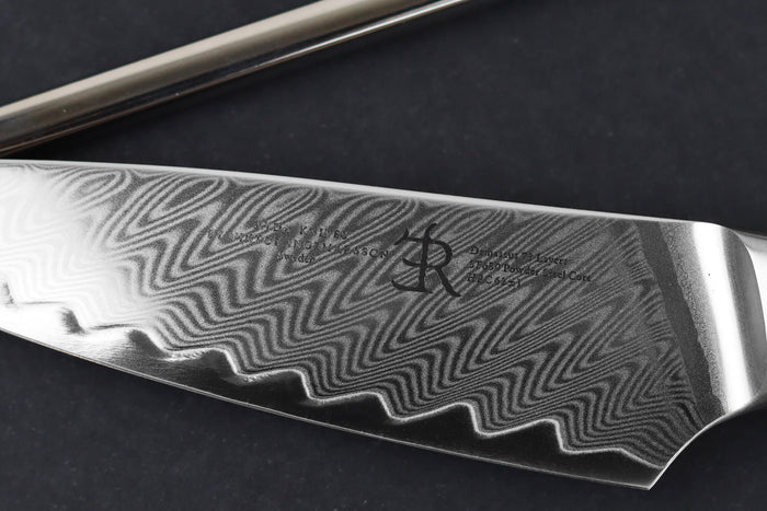 Couteau d'office 9,5cm Ryda Knives ST650 Damas et manche en olivier