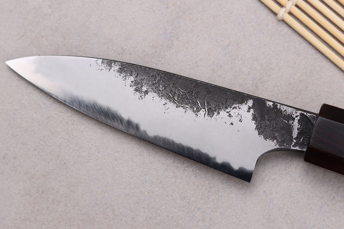 Couteau d'office 9cm japonais artisanal Naoki Mazaki WS2 Black Nashiji