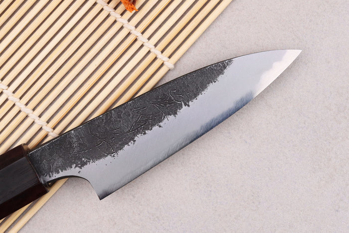 Couteau d'office 9cm japonais artisanal Naoki Mazaki WS2 Black Nashiji
