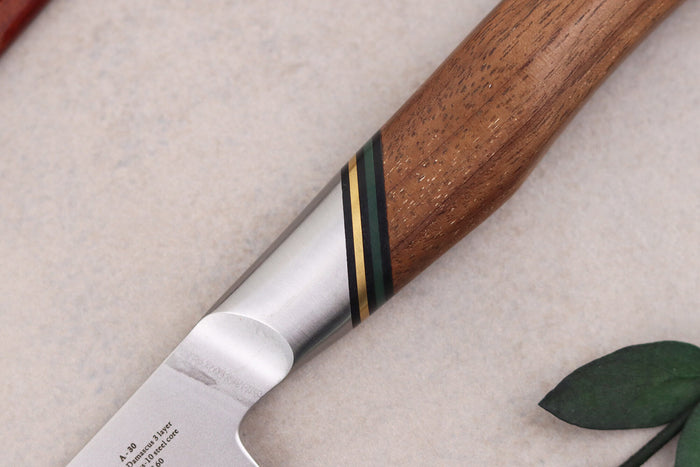 Couteau d'office 9cm Ryda Knives A-30 San Maï et manche en noyer