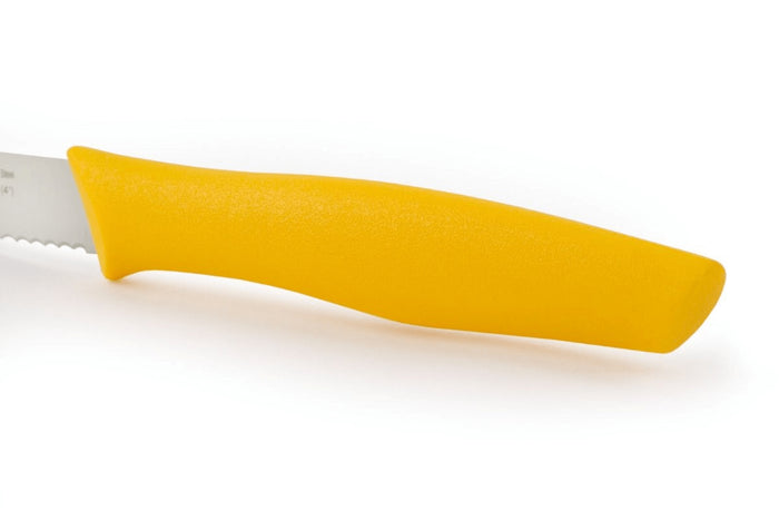 Couteau d'office Arcos Nova lame dentée en acier Nitrum manche jaune 10cm