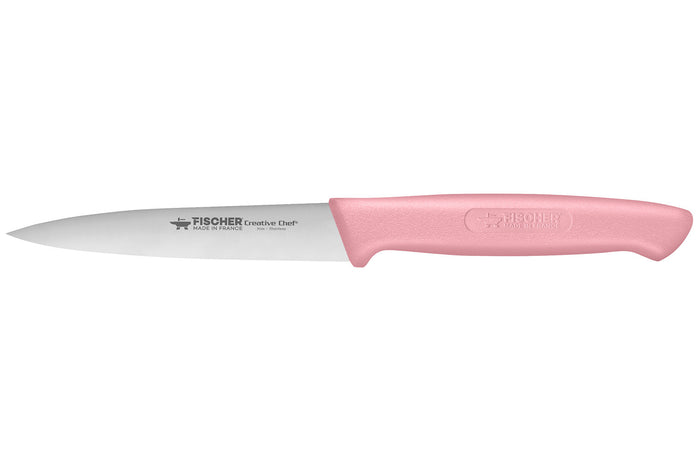 Couteau d'office Fischer Creative Chef 10cm manche surmoulé rose