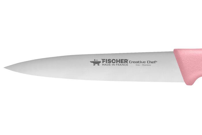 Couteau d'office Fischer Creative Chef 10cm manche surmoulé rose