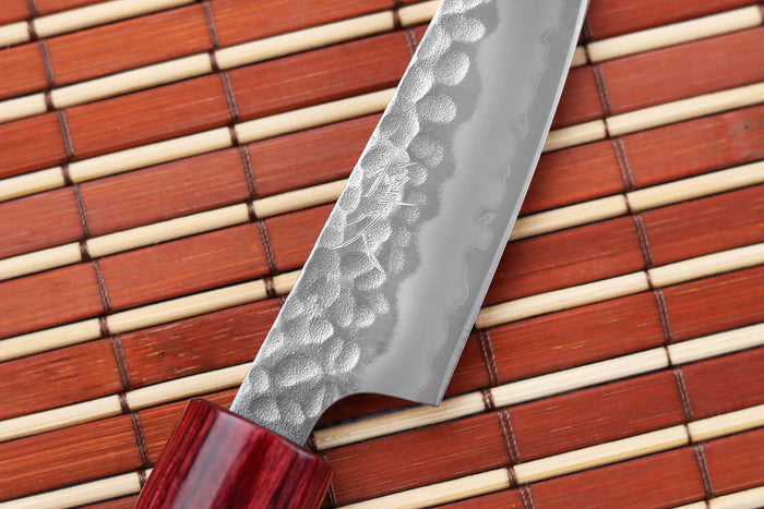 Couteau d'office japonais artisanal Tsunehisa Aogami Super martelé 8cm