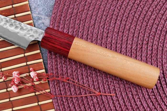 Couteau d'office japonais artisanal Tsunehisa Aogami Super martelé 8cm
