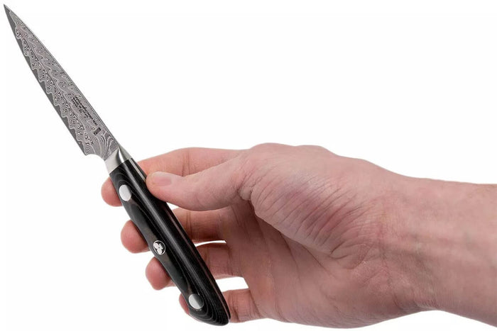 Couteau d'office japonais Zwilling Kramer Euro Stainless 9cm damassé manche en micarta