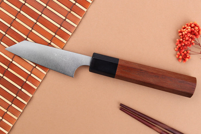 Couteau d'office kiritsuke japonais artisanal Shibata Koutetsu R2 8cm