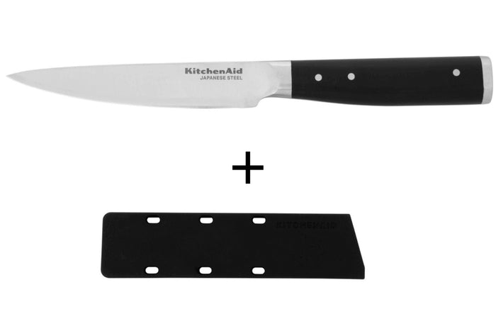 Couteau d'office Kitchen Aid Gourmet lame acier japonais 11cm + étui de protection