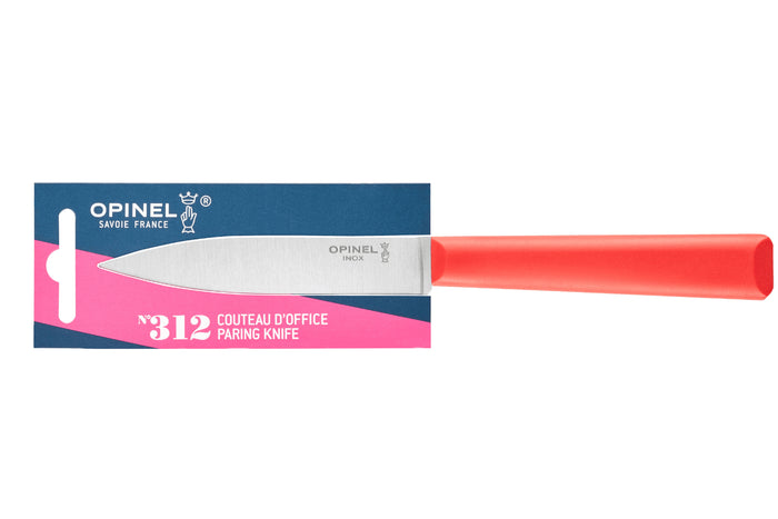 Couteau d'office Opinel Les Essentiels + n°312 lame 10cm manche en polymère rouge
