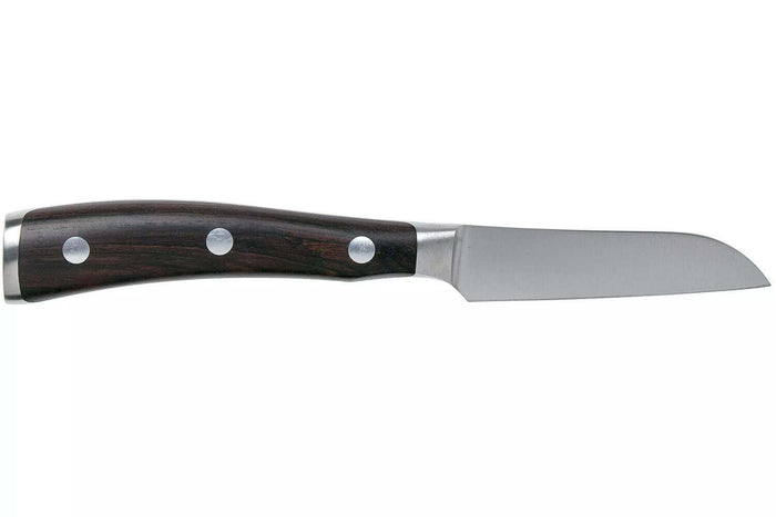 Couteau d'office Wüsthof Ikon forgé 8cm lame droite en bois de grenadille
