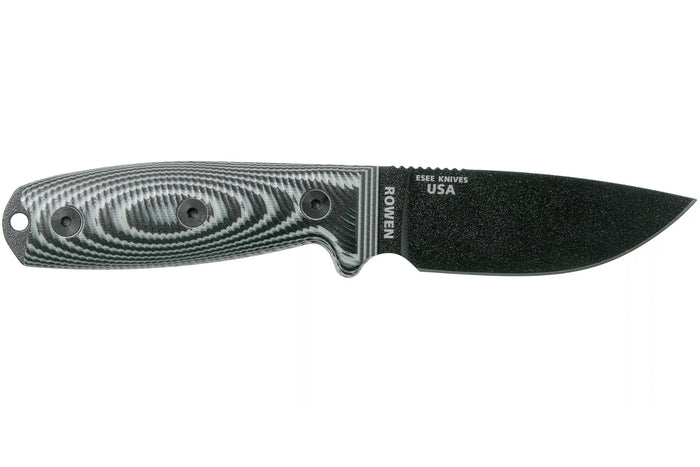 Couteau Esee 3 3PMB-002 lame acier carbone 8,8cm manche G10 gris et noir + étui