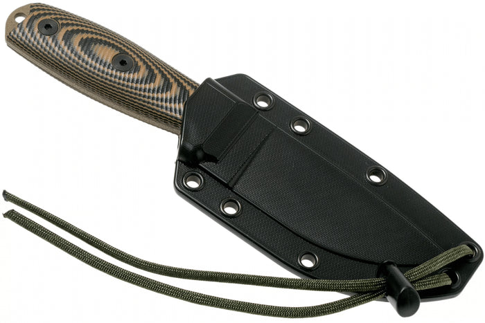 Couteau Esee 3 3PMDE-005 lame acier carbone 8,8cm manche G10 coyote et noir + étui