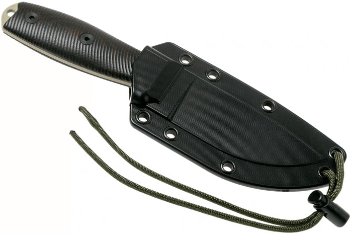Couteau Esee 3 3PMDT-004 lame acier carbone 8,8cm manche G10 noir et rouge + étui