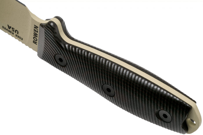 Couteau Esee 3 3PMDT-004 lame acier carbone 8,8cm manche G10 noir et rouge + étui