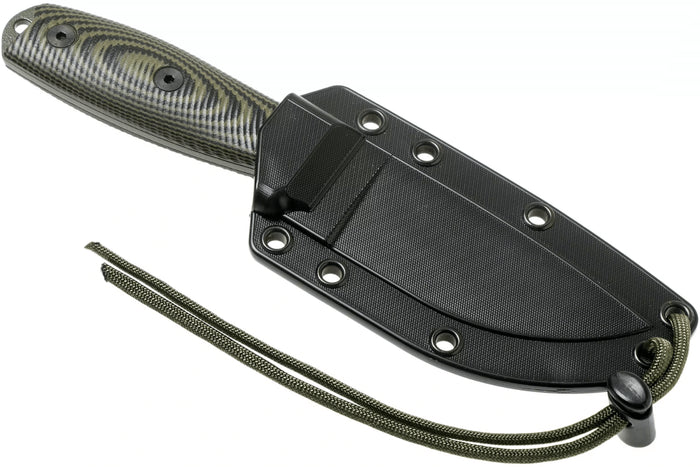 Couteau Esee 3 3PMOD-003 lame acier carbone 8,8cm manche G10 vert et noir + étui