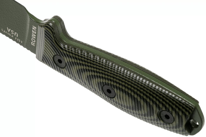 Couteau Esee 3 3PMOD-003 lame acier carbone 8,8cm manche G10 vert et noir + étui