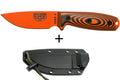 Couteau Esee 3 3PMOR-006 lame acier carbone 8,8cm manche G10 noir et orange + étui