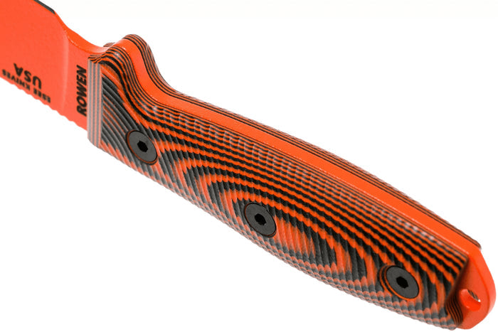 Couteau Esee 3 3PMOR-006 lame acier carbone 8,8cm manche G10 noir et orange + étui