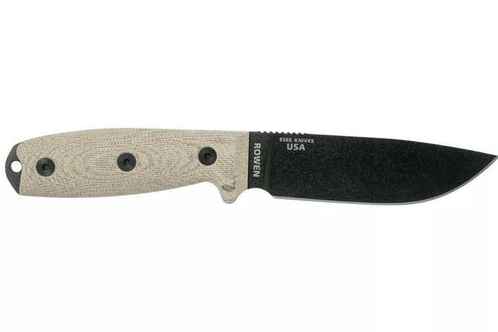 Couteau Esee 4 4PB-017 lame acier carbone 11,6cm manche micarta vert clair + étui