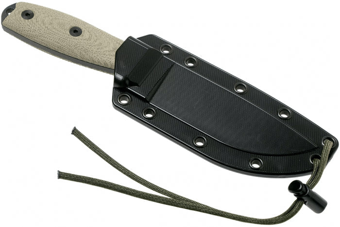 Couteau Esee 4 4PB-017 lame acier carbone 11,6cm manche micarta vert clair + étui