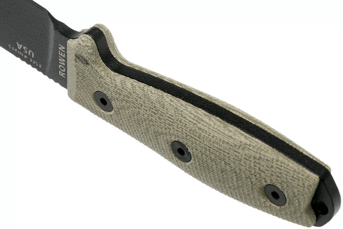 Couteau Esee 4 4PB-017 lame acier carbone 11,6cm manche micarta vert clair + étui