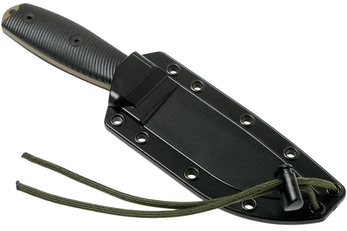 Couteau Esee 4 4PDE-001 lame acier carbone dark earth 11,6cm manche G10 noir + étui
