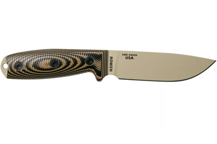 Couteau Esee 4 4PDT-005 lame carbone 11,6cm manche G10 coyote/noir + étui