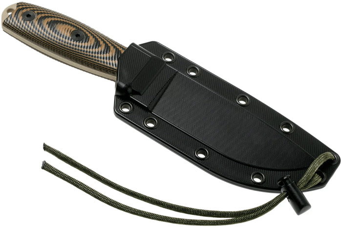 Couteau Esee 4 4PDT-005 lame carbone 11,6cm manche G10 coyote/noir + étui