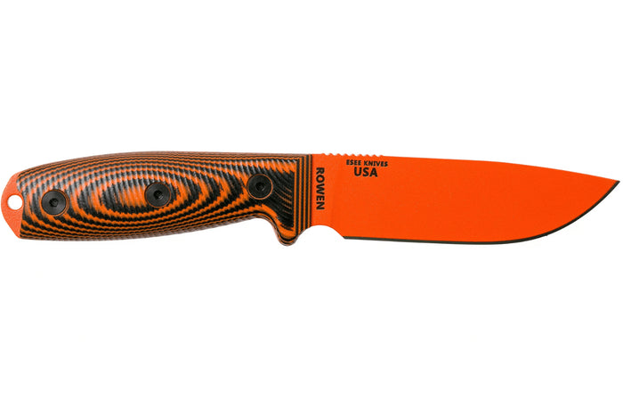 Couteau Esee 4 4POR-006 lame acier carbone orange 11,6cm manche G10 orange/noir + étui