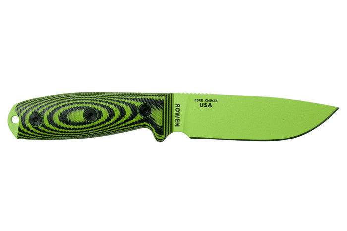 Couteau Esee 4 4PVG-007 lame carbone 11,6cm manche G10 vert et noir + étui