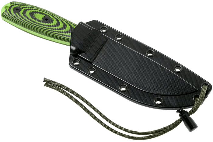 Couteau Esee 4 4PVG-007 lame carbone 11,6cm manche G10 vert et noir + étui